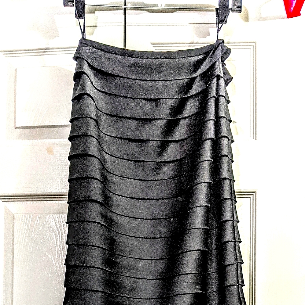 Veronique Young long black tiered skirt